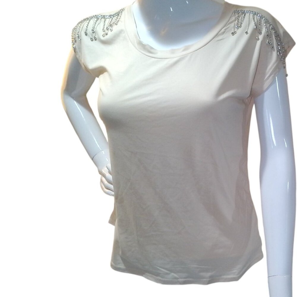 Summer top with rhinestone tassel